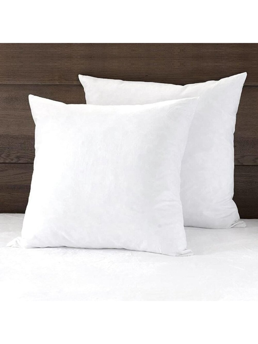 24x24 Down Feather Pillow Inserts 2 Pack - Soft Cotton Euro Decorative Cushions